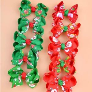 10pcs Christmas Bow Hair Clips for Girls